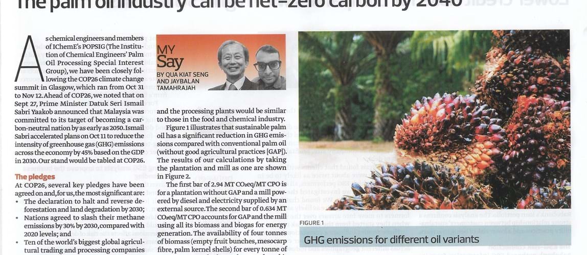 The Palm Oil Industry can be Net-Zero Carbon by 2040