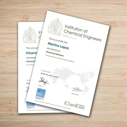 IChemE Chartered Member certification