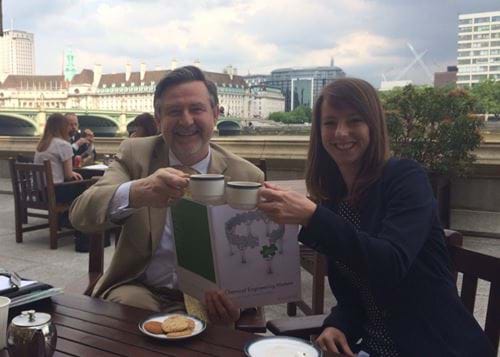 Chemical engineer, Sarah Button, with Barry Gardiner MP