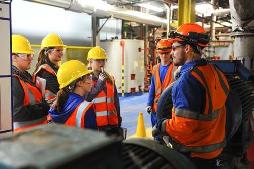 Female chemical engineering students from the University of Strathclyde