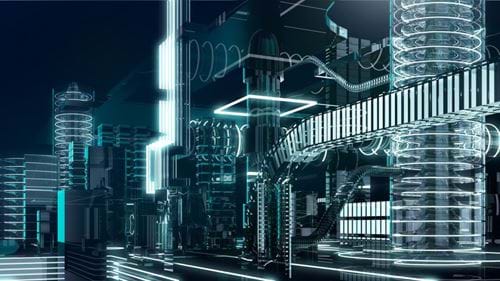 Futuristic megalopolis