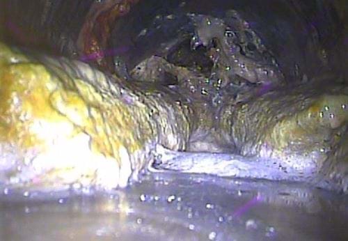 A FOG blocking a sewage pipe