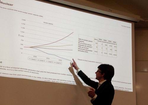 Dr Tom Counsell explaining the Global Calculator outputs